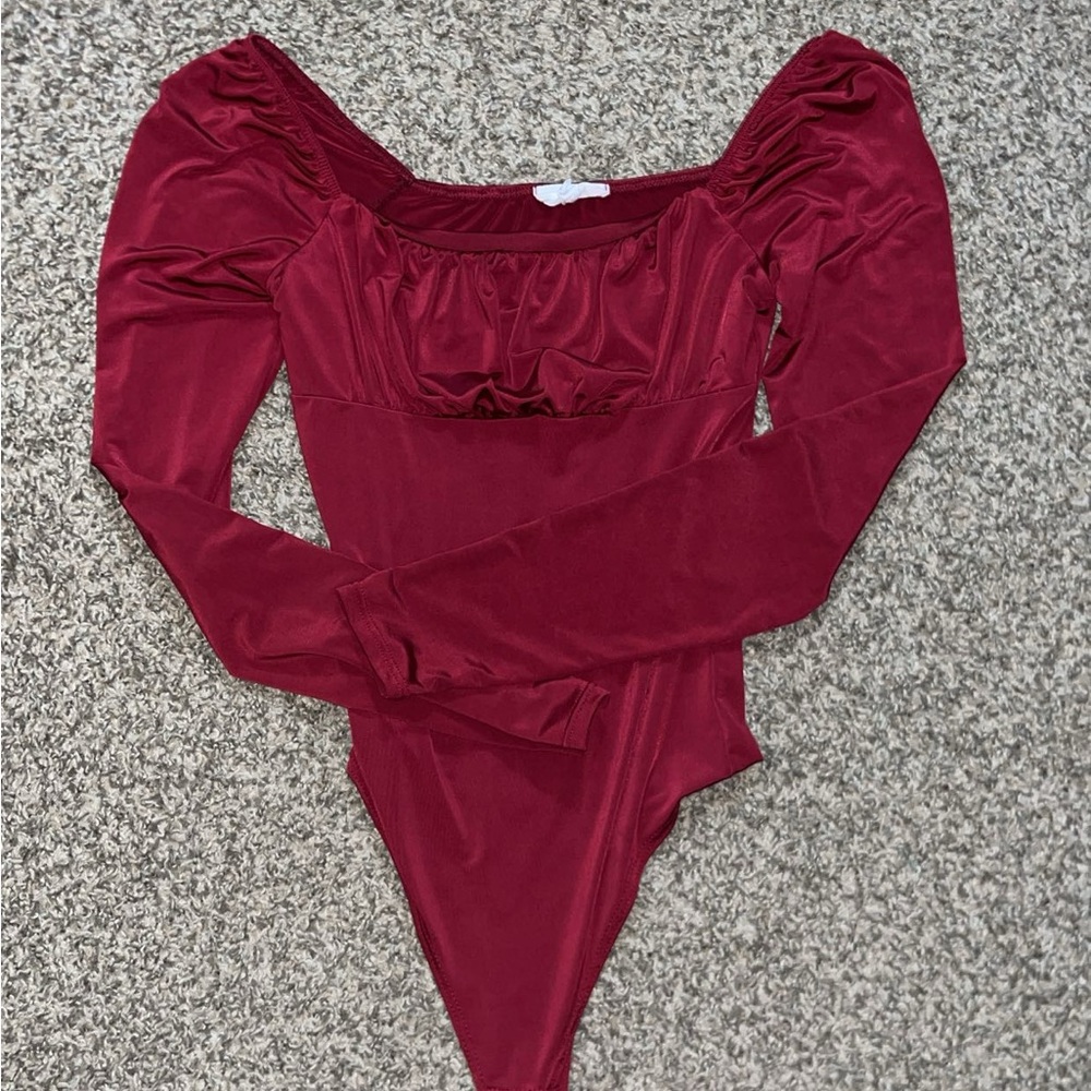 Red Long Sleeve Bodysuit